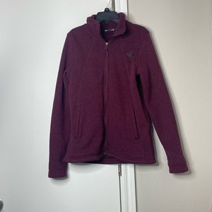 The North Face Burgundy Zip Up Wmns small